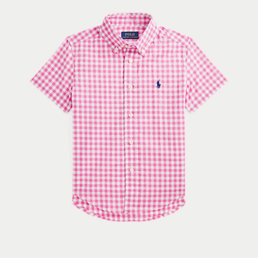 Gingham Poplin Short-Sleeve Shirt Size 4